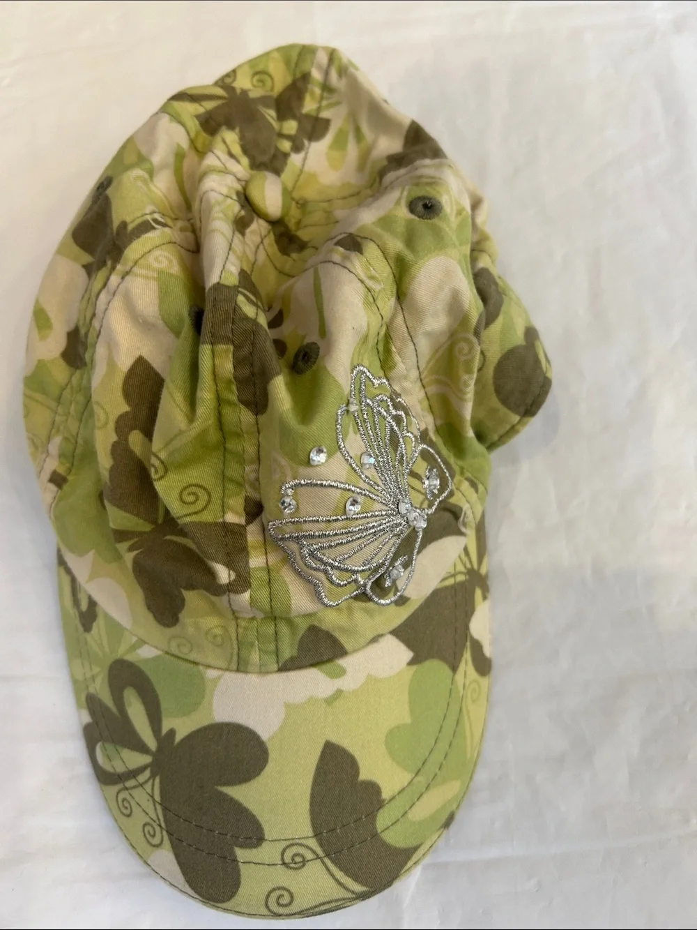 The Children's Place Green Camo Butterfly Baseball Cap